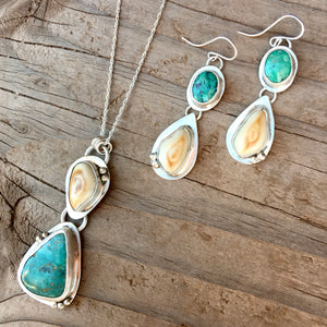 Elk Ivory and Turquoise Earrings