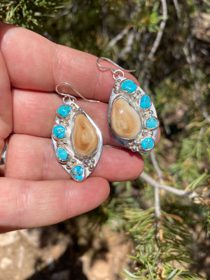 Elk Ivory River Rock Earrings