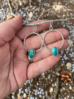 Blue Turquoise Hoops