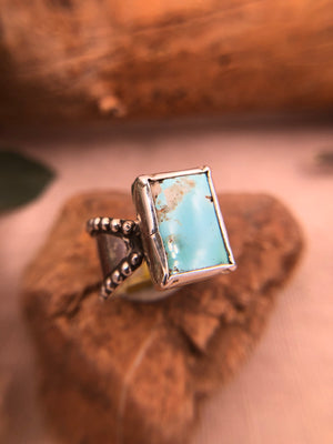 Beaded Turquoise Ring - Size 9