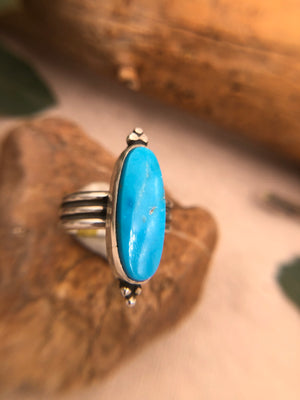 Oval Turquoise Ring - Size 9