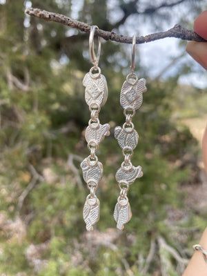 Long Turquoise Cascade Earrings