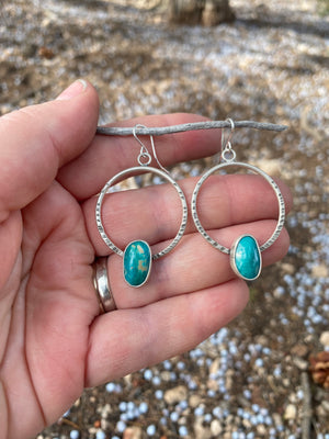 Blue Turquoise Hoops