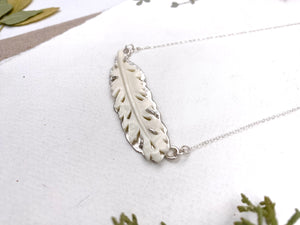 Carved Feather Necklace