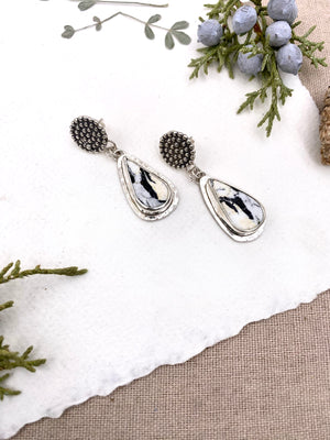 White Buffalo Pincushion Earrings