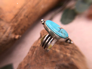 Oval Turquoise Ring - Size 7