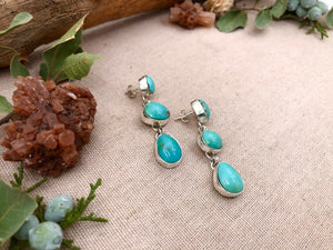 Blue Turquoise Cascade Earrings