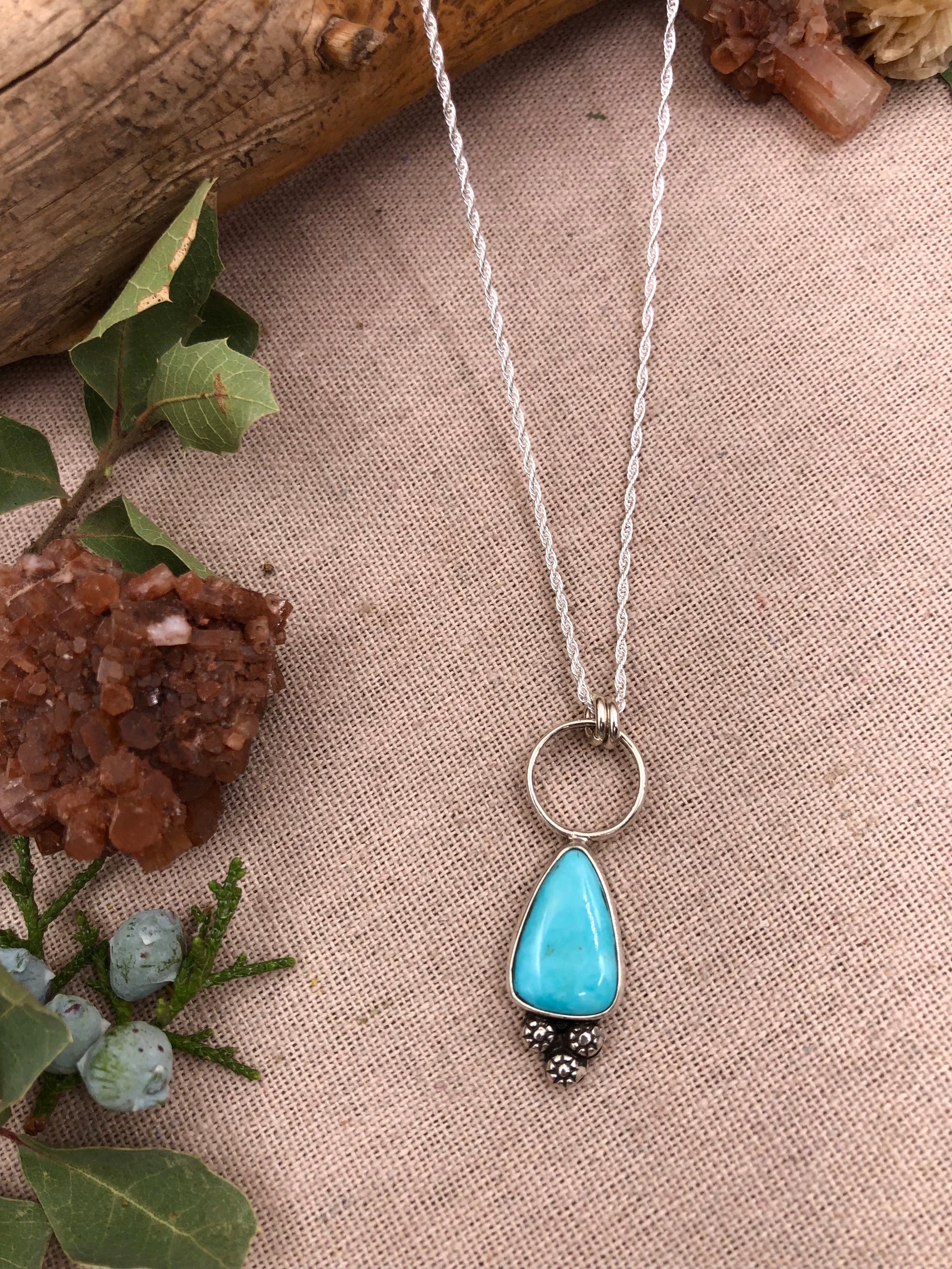 Turquoise Silver Pendant Necklace / Pure Whimsy Jewelry | Pure Whimsy  Jewelry