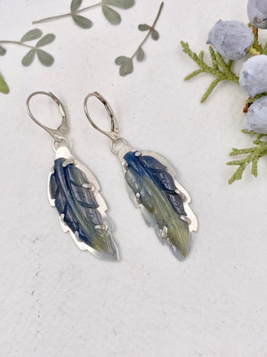 Sapphire Feather Earrings