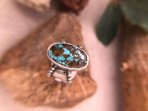 Beaded Turquoise Ring - Size 7