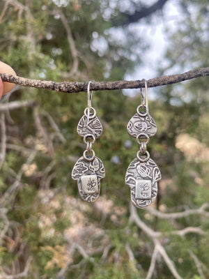 Blue Turquoise Double Drop Earrings