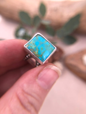 Beaded Turquoise Ring - Size 8