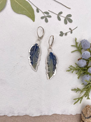 Sapphire Feather Earrings