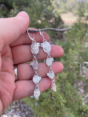 Long Turquoise Cascade Earrings