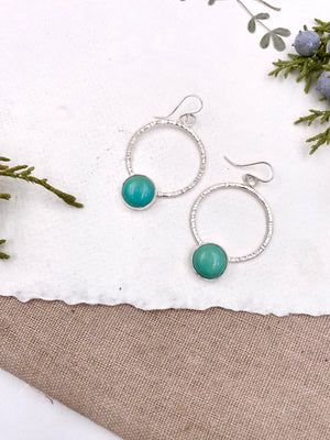 Blue Turquoise Hoops