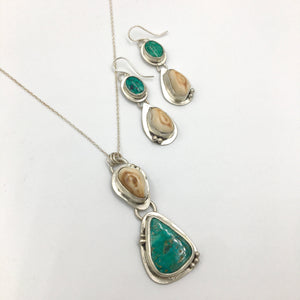 Elk Ivory and Turquoise Pendant