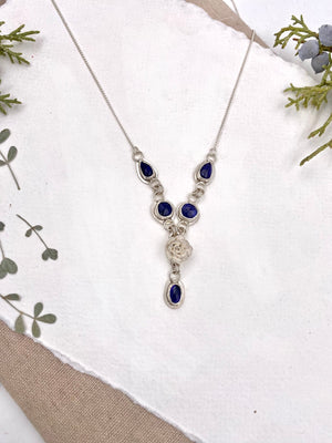 Blue Rose Neclace