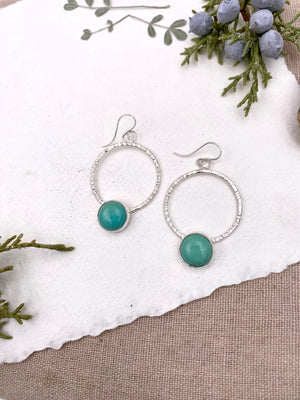 Blue Turquoise Hoops