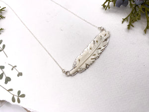 Carved Feather Necklace