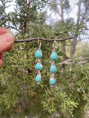 Blue Turquoise Cascade Earrings