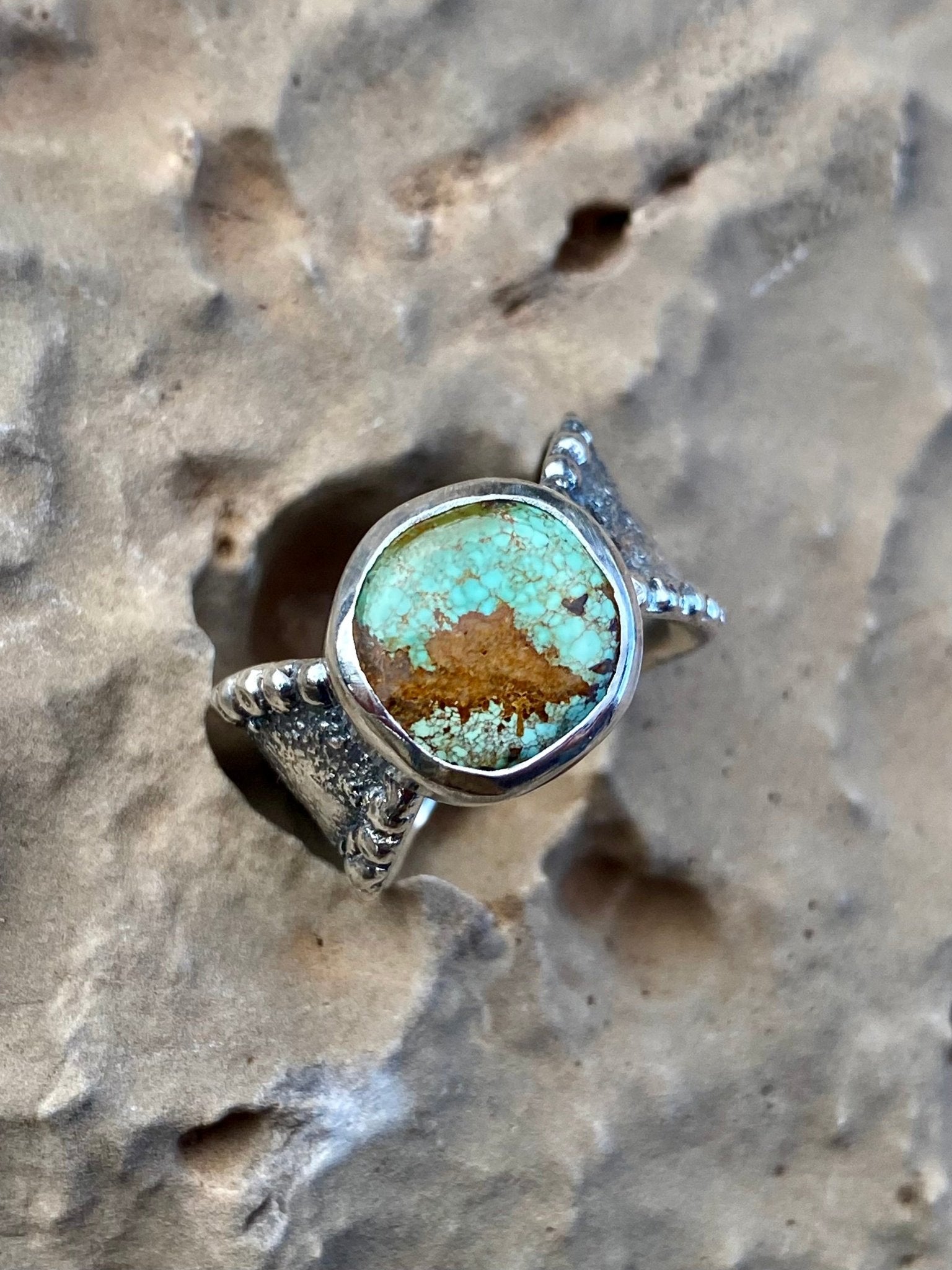 Beaded Turquoise Ring - Size 8 - The Jewelry Shop