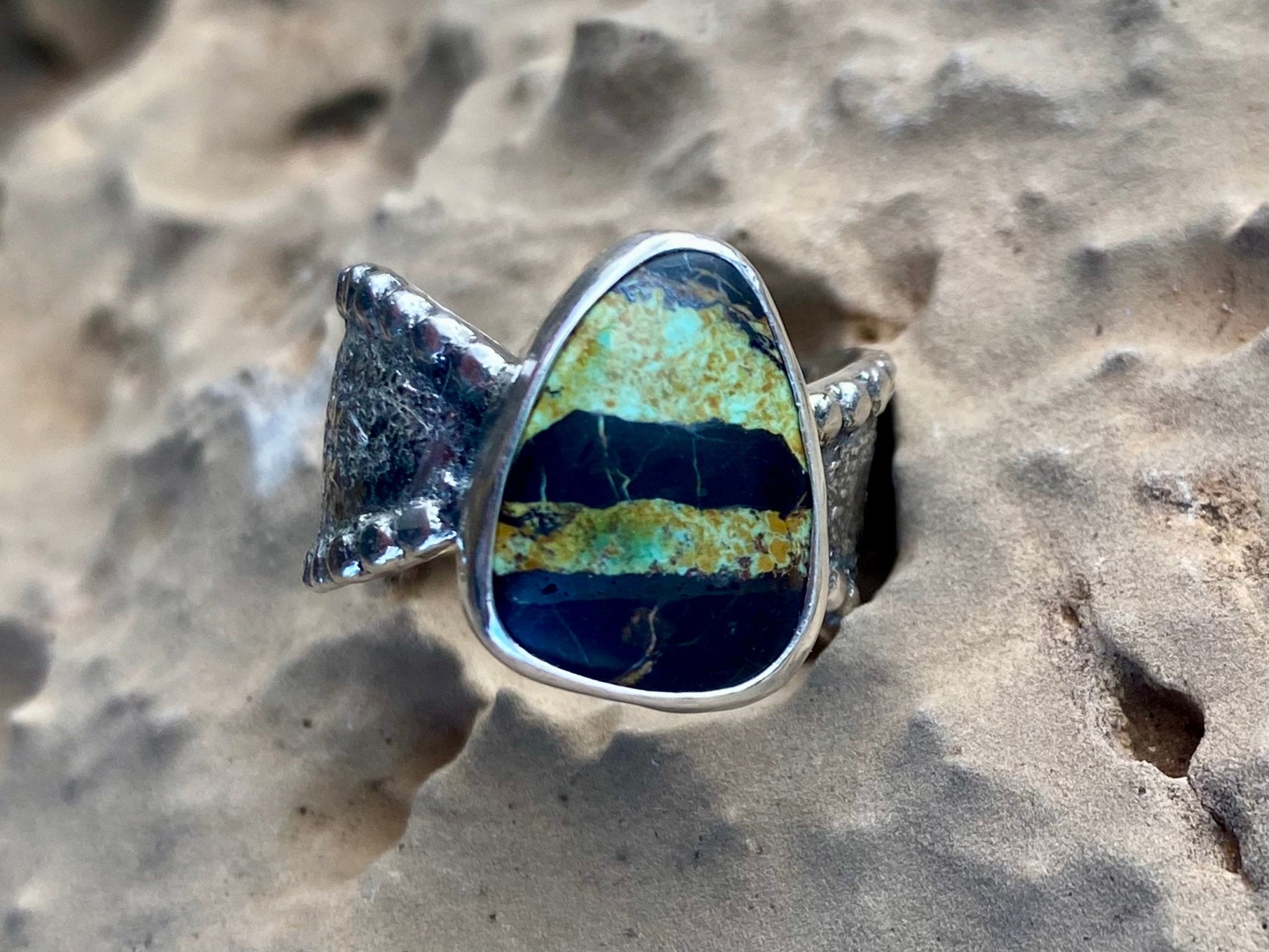 Beaded Turquoise Ring - Size 8 - The Jewelry Shop