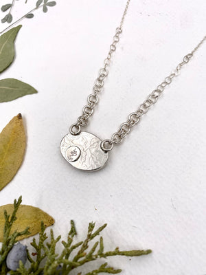 Blue Feather Pendant - handcrafted Necklace in Sterling Silver by The Jewelry Shop, made in Arizona
