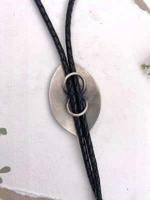 Blue Floral Bolo Tie - handcrafted Necklace in Sterling Silver by The Jewelry Shop, made in Arizona