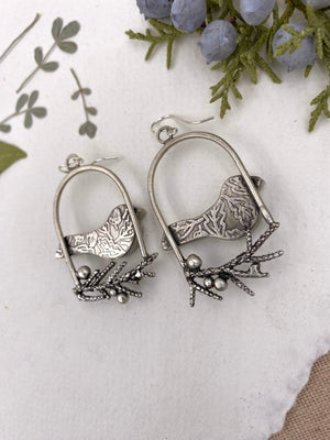 Blue Lovebirds - handcrafted Earrings in Sterling Silver by The Jewelry Shop, made in Arizona