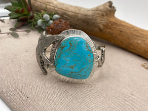 Blue Sky Cuff - handcrafted Bracelet in Sterling Silver by The Jewelry Shop, made in Arizona