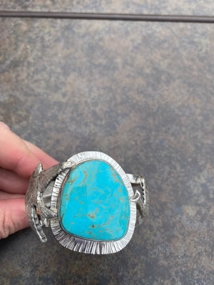 Blue Sky Cuff - handcrafted Bracelet in Sterling Silver by The Jewelry Shop, made in Arizona