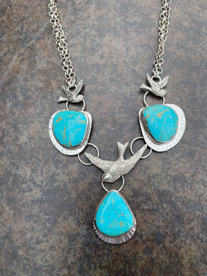 Blue Sky Necklace - handcrafted Necklace in Sterling Silver by The Jewelry Shop, made in Arizona