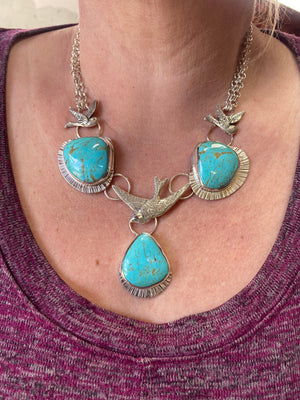Blue Sky Necklace - handcrafted Necklace in Sterling Silver by The Jewelry Shop, made in Arizona