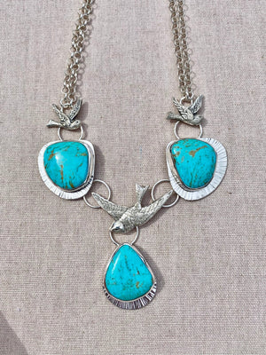 Blue Sky Necklace - handcrafted Necklace in Sterling Silver by The Jewelry Shop, made in Arizona