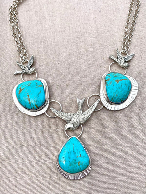 Blue Sky Necklace - handcrafted Necklace in Sterling Silver by The Jewelry Shop, made in Arizona