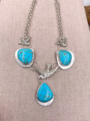 Blue Sky Necklace - handcrafted Necklace in Sterling Silver by The Jewelry Shop, made in Arizona