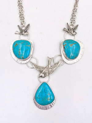 Blue Sky Necklace - handcrafted Necklace in Sterling Silver by The Jewelry Shop, made in Arizona