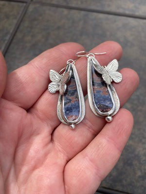Butterfly Garden Earrings - handcrafted Earrings in Sterling Silver by The Jewelry Shop, made in Arizona