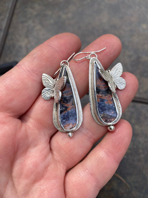 Butterfly Garden Earrings - handcrafted Earrings in Sterling Silver by The Jewelry Shop, made in Arizona