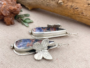 Butterfly Garden Earrings - handcrafted Earrings in Sterling Silver by The Jewelry Shop, made in Arizona