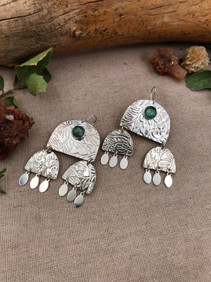 Cloudburst Earrings - handcrafted Earrings in Sterling Silver by The Jewelry Shop, made in Arizona