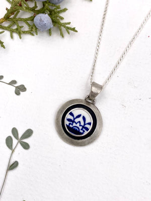 Cobalt Drop Pendant - handcrafted Necklace in Sterling Silver by The Jewelry Shop, made in Arizona