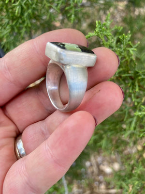 Desert Vista Signet Ring - Blackjack Turquoise Size 10 - The Jewelry Shop