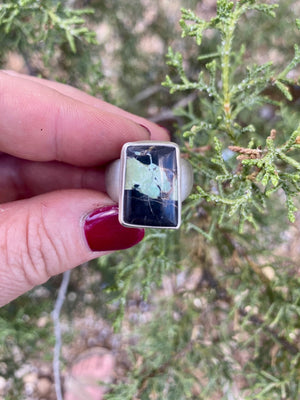 Desert Vista Signet Ring - Blackjack Turquoise Size 10 - The Jewelry Shop