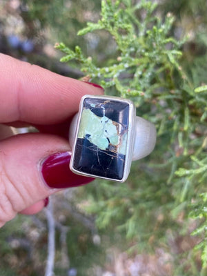 Desert Vista Signet Ring - Blackjack Turquoise Size 10 - The Jewelry Shop