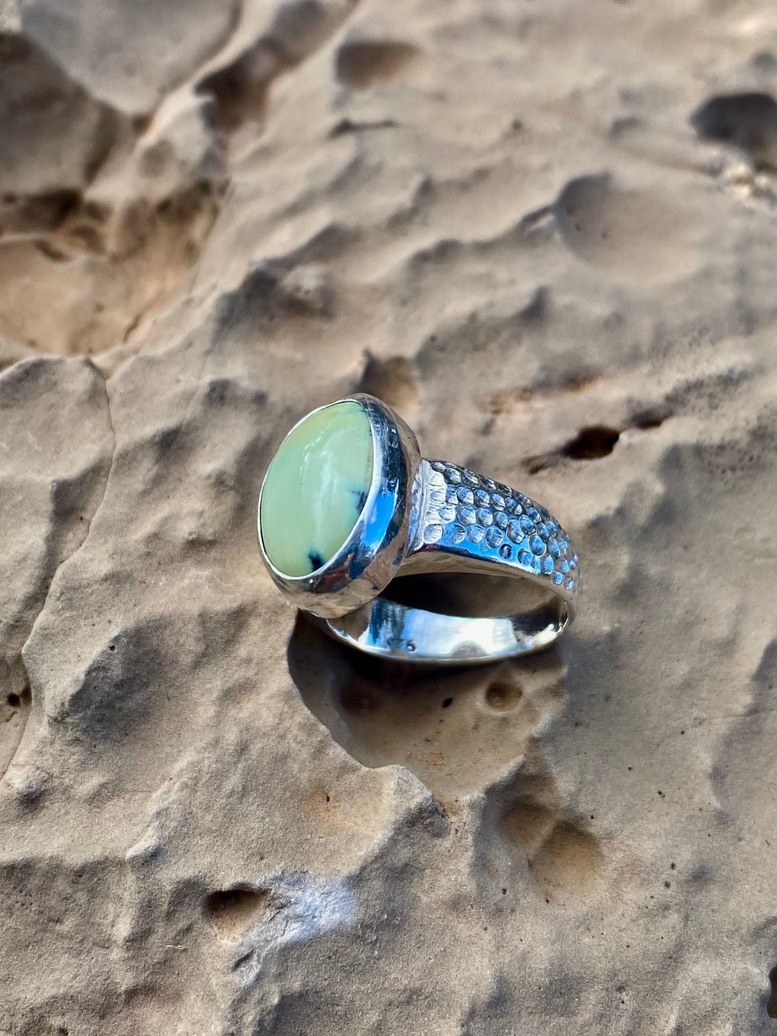 Desert Vista Signet Ring - Green Variscite, Size 7 - The Jewelry Shop