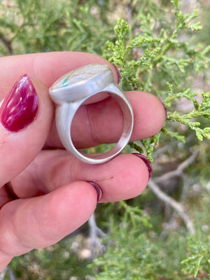 Desert Vista Signet Ring - Royston Ribbon Turquoise Size 9 - The Jewelry Shop