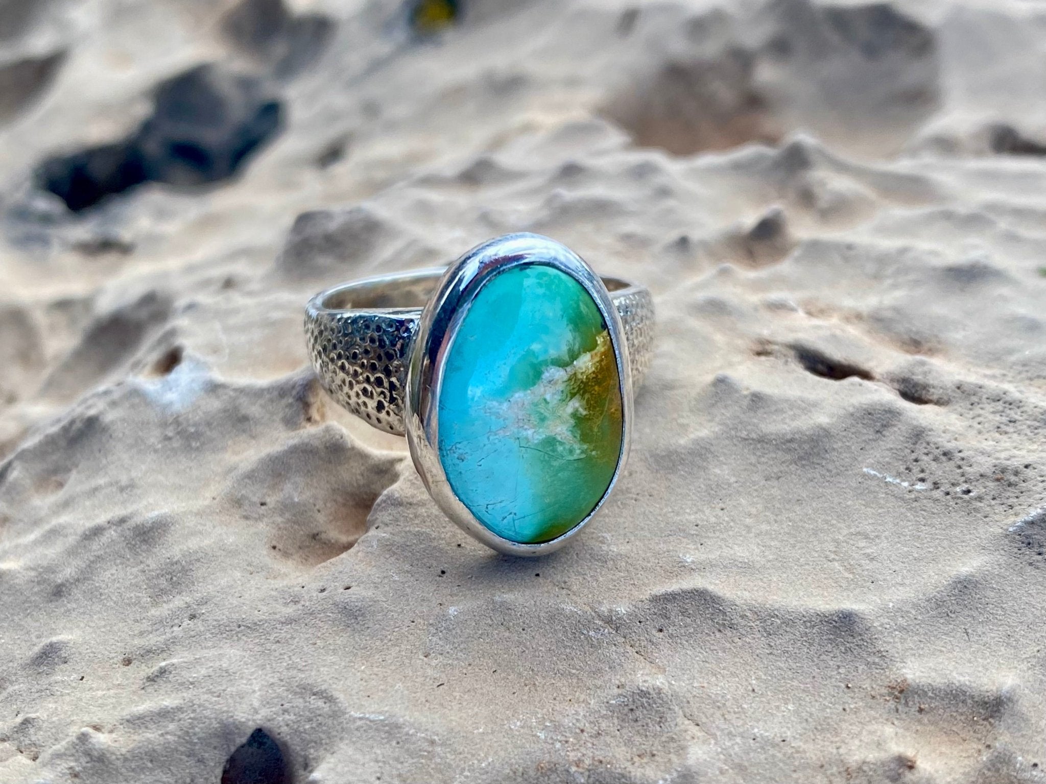 Desert Vista Signet Ring - Royston Turquoise, Size 10 - The Jewelry Shop