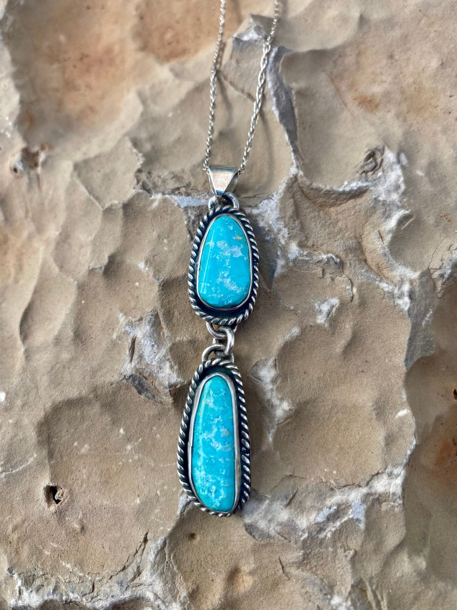 Double Drop Turquoise Pendant - The Jewelry Shop
