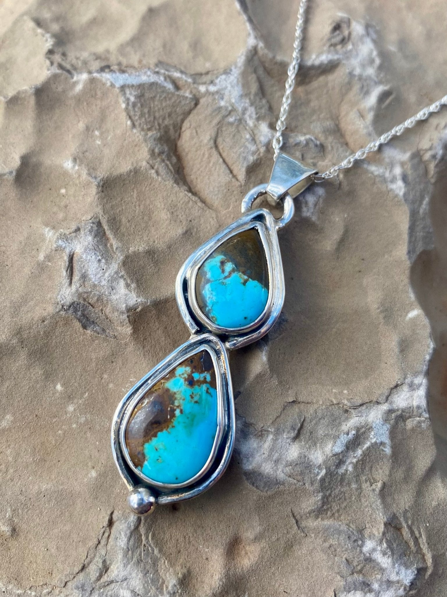 Double Drop Turquoise Pendant - The Jewelry Shop